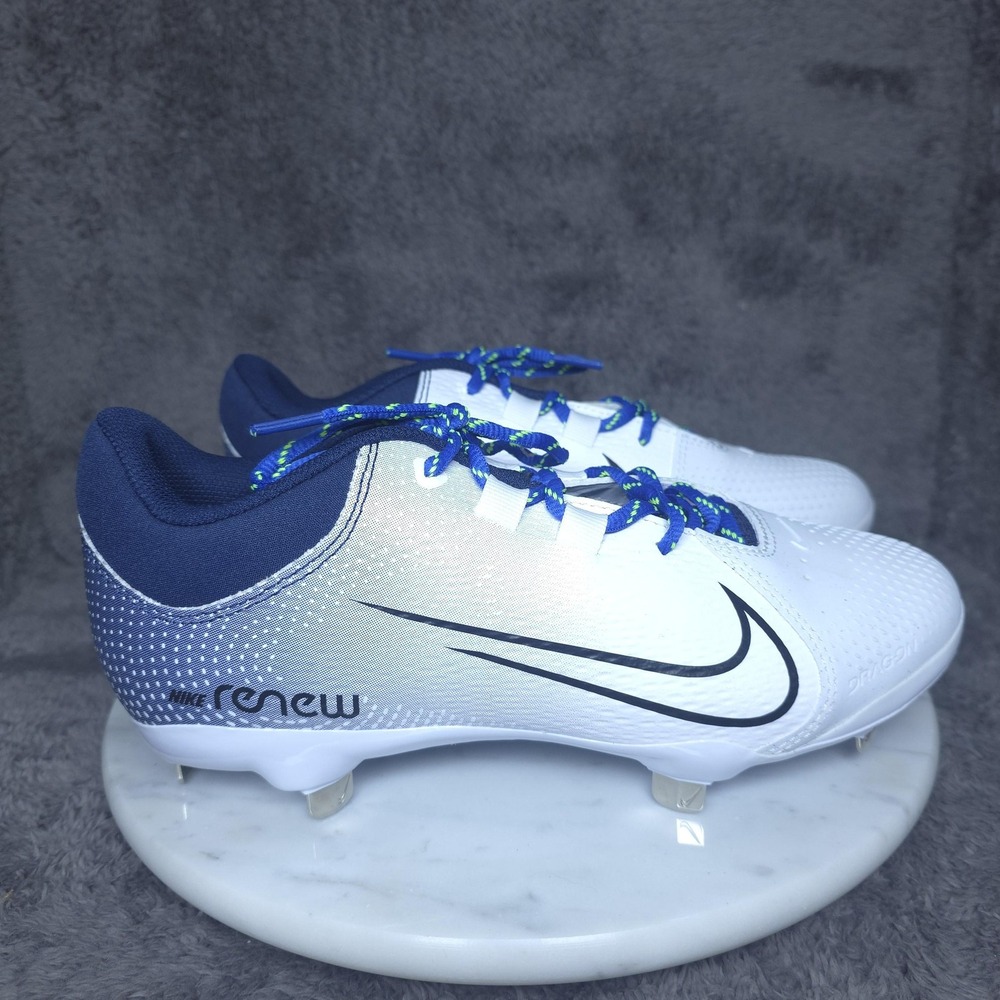 Nike Hyperdiamond 4 Metal Softball Cleats Shoes Womens 7.5 White Blue CZ5920-400